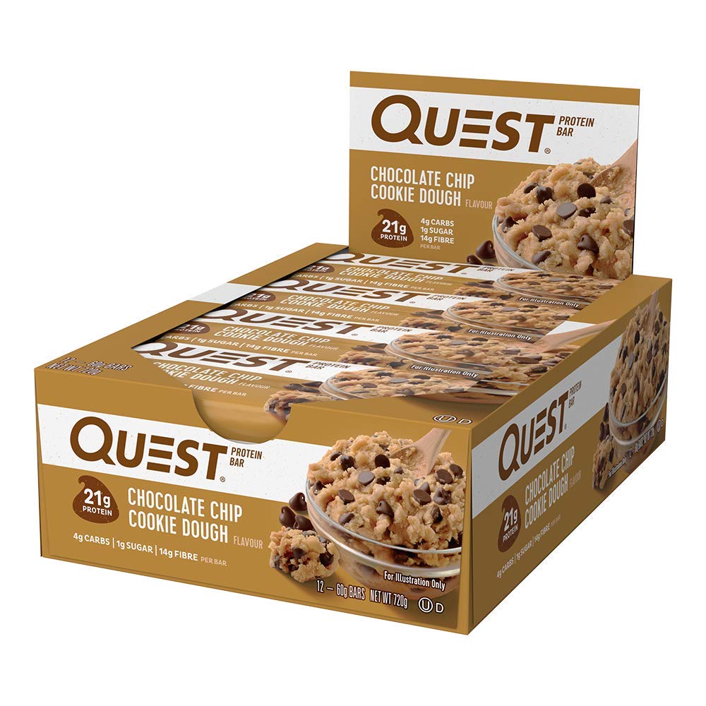 Quest Protein Bar, Chocolate Chip Cookie Dough, 12 Count