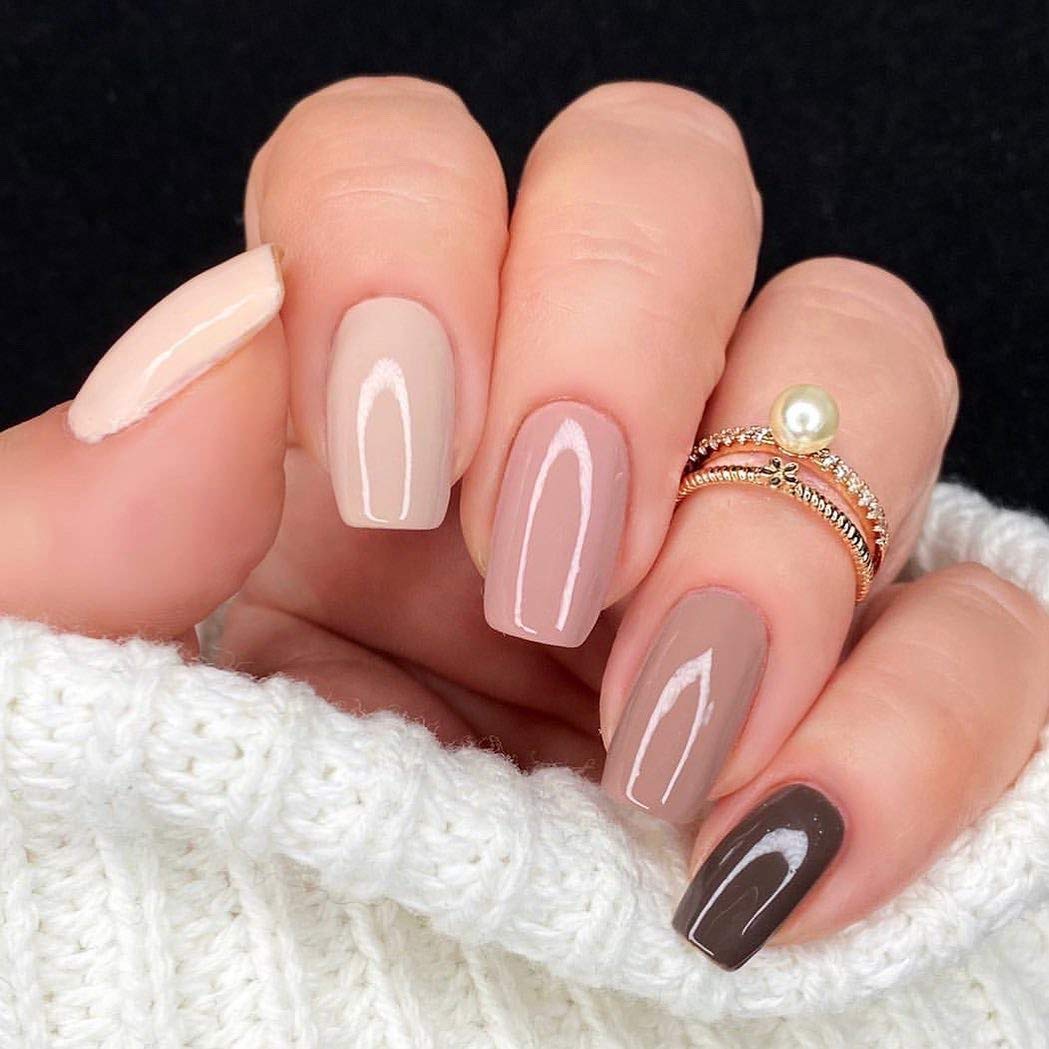 Vishine Gel Nail Polish Set, Nude Maroon, 6 Count, 8 ml