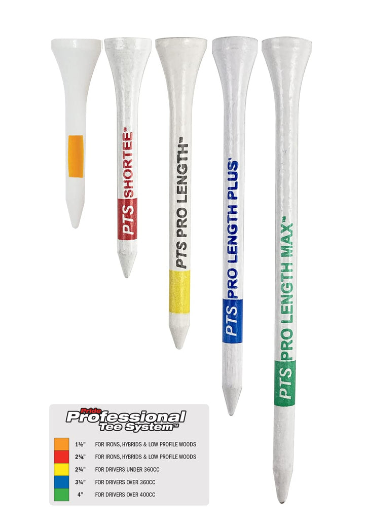 PrideSports Professional Tee System ProLength Plus Tee, Blue on Natural, 75 Count