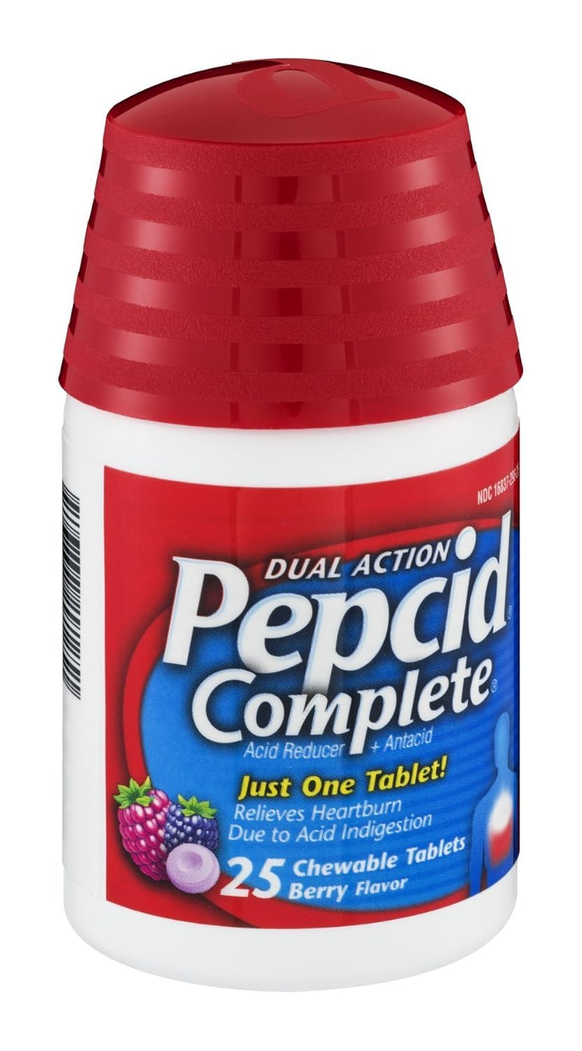 Pepcid Complete Acid Reducer & Heartburn Relief, Berry, 25 Count