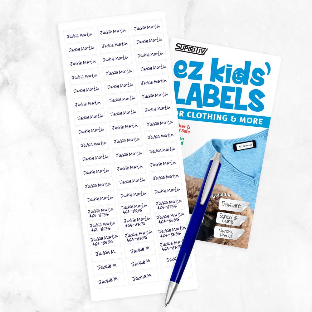 SUPIRITIV Stick-On Clothing Labels, 60 Count
