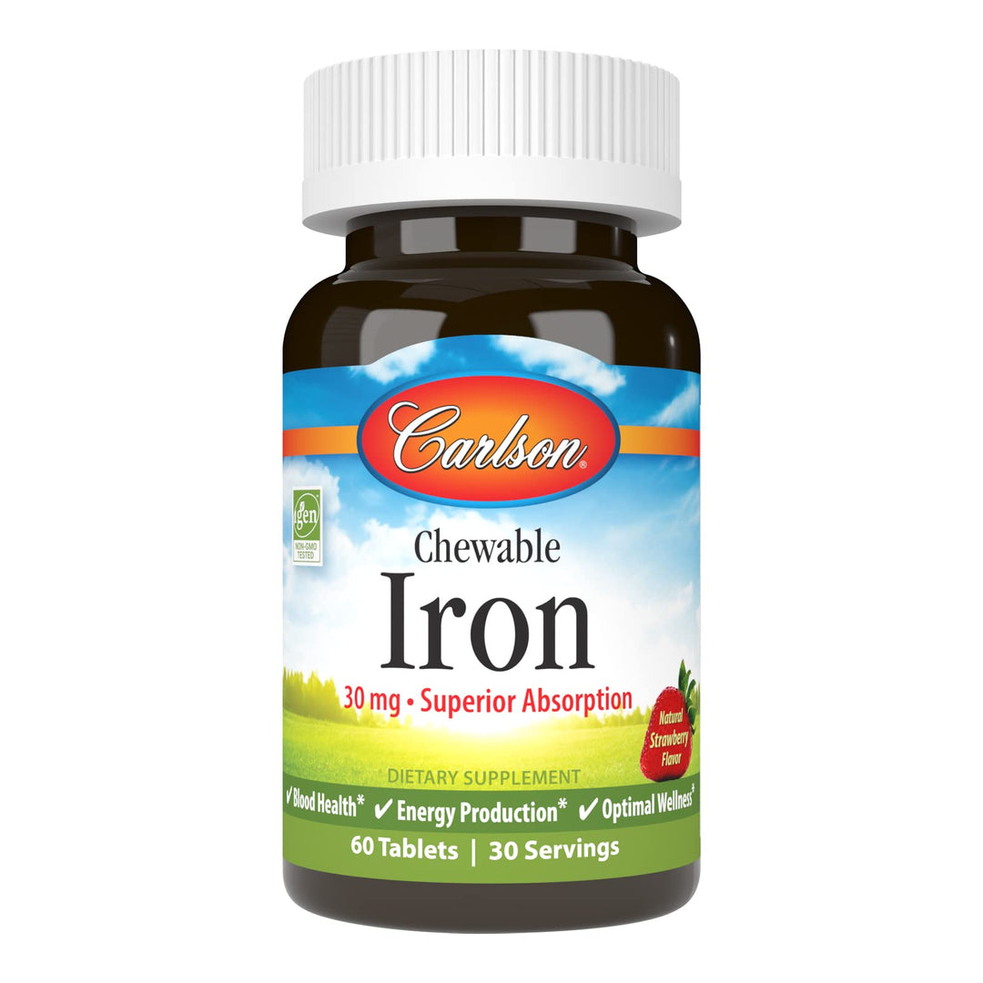 Carlson Chewable Iron, 30 mg, 60 Count