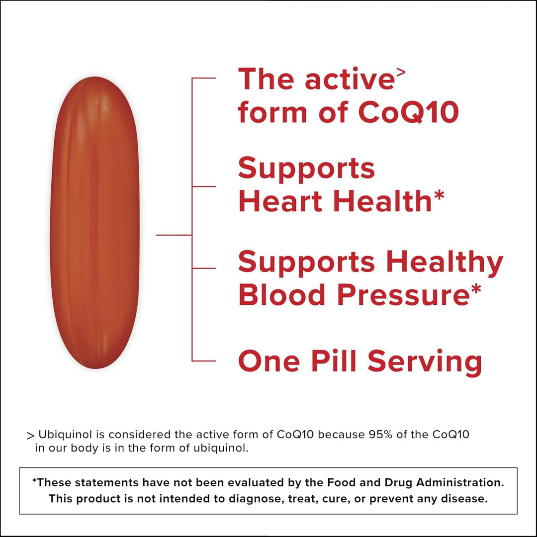 Qunol Ubiquinol CoQ10 Softgels, 200 mg, 60 Count