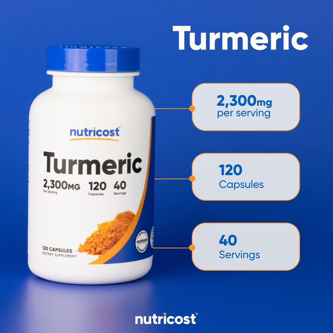 Nutricost Turmeric Curcumin with BioPerine, 2300 mg, 120 Count