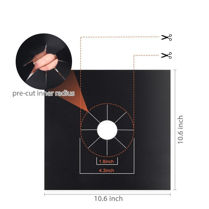 YRYM HT Stove Burner Covers, Black, 8 Count