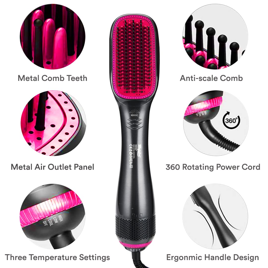 Majiston Quality First MJ-701 3 In 1 Hair Dryer Brush, 3 Count
