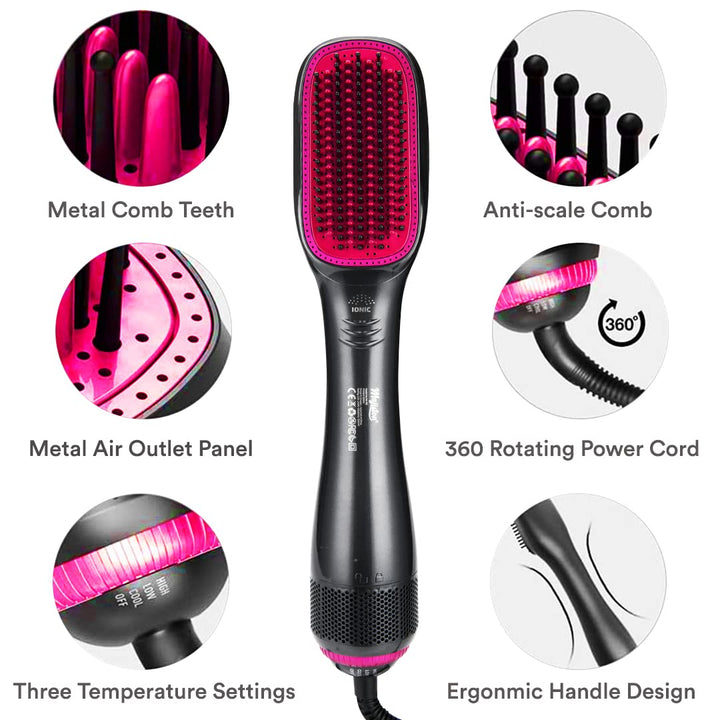 Majiston Quality First MJ-701 3 In 1 Hair Dryer Brush, 3 Count