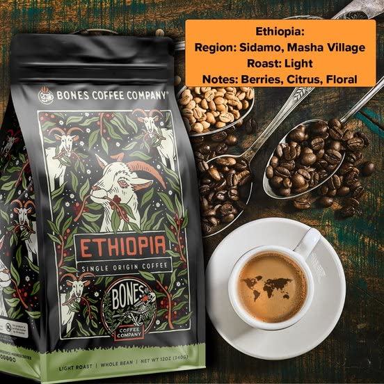 Bones Coffee Company Ethiopia Ground Coffee, 12 oz