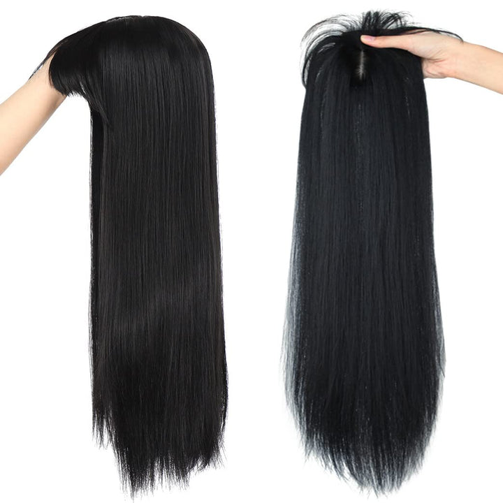 LesafeV Clip In Hairpiece, Straight Black, 50cm