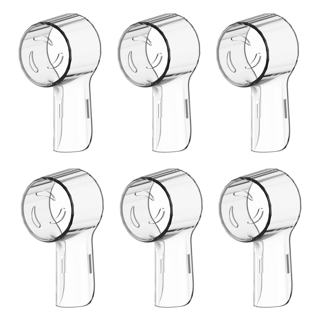 HSYTEK Toothbrush Head Dustproof Cover, Transparent, 6 Count