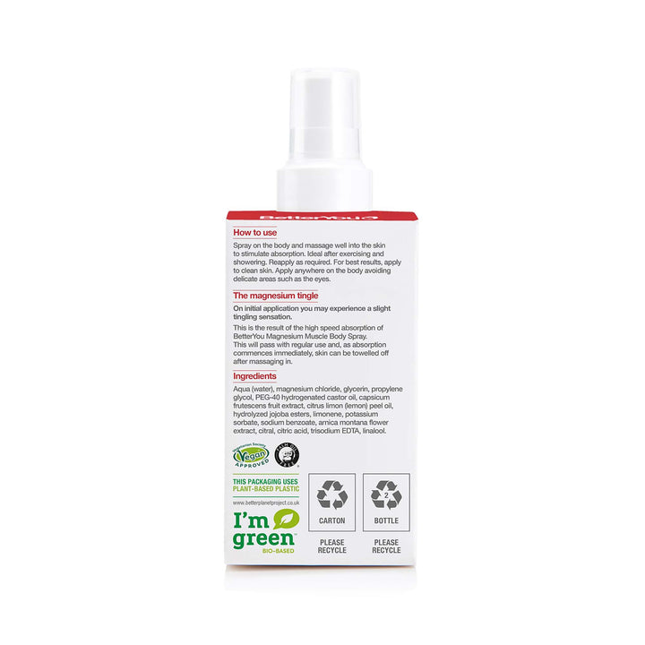 BetterYou Magnesium Muscle Body Spray, 3.38 fl oz