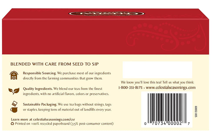 Celestial Seasonings Red Zinger Herbal Tea, Caffeine Free, 20 Count