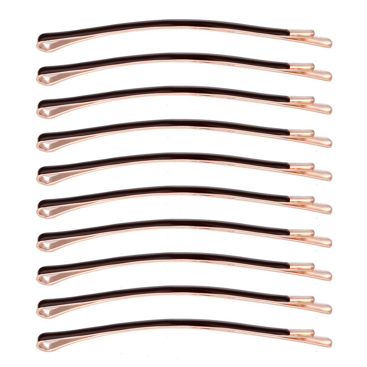 LONEEDY Curved Jumbo Bobby Pins, Brown, 10 Count
