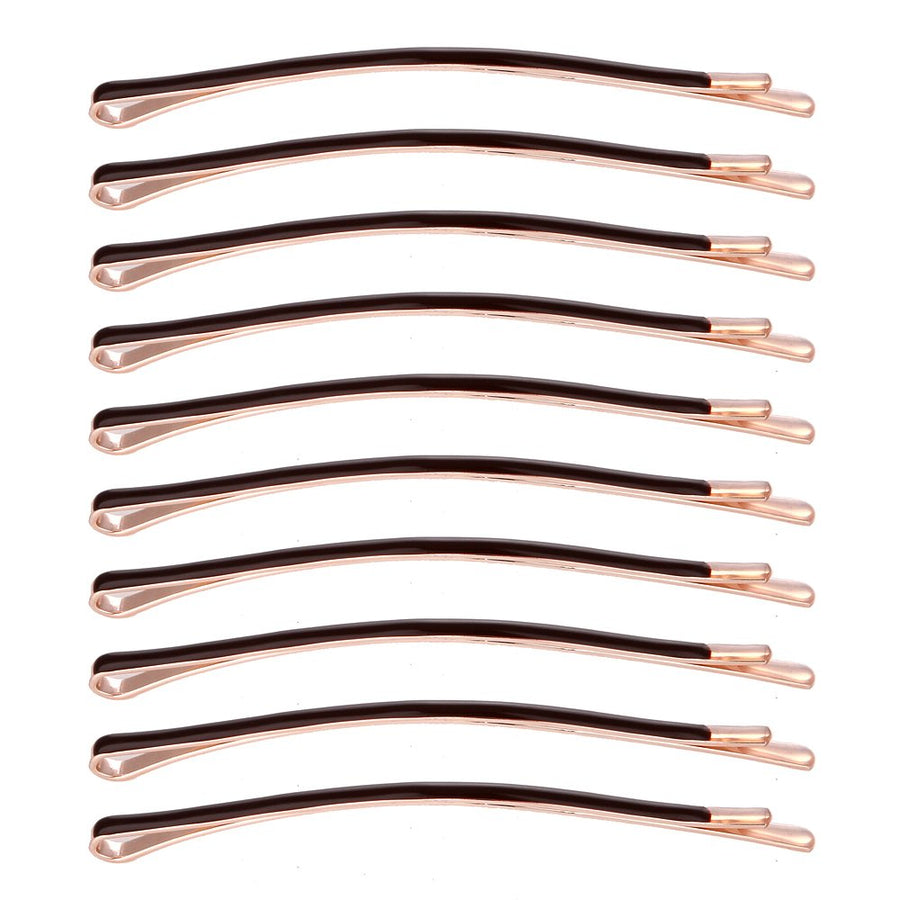 LONEEDY Curved Jumbo Bobby Pins, Brown, 10 Count