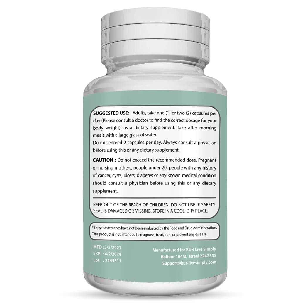 KUR Live Simply Vaginal Tightening Pills, 3800 mg, 90 Count