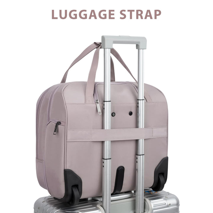 EMPSIGN Rolling Laptop Bag, Dusty Pink, 15.6 in
