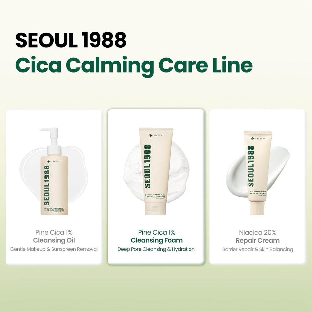 K-SECRET Seoul1988 Cica Cleansing Foam, 5.07 fl oz