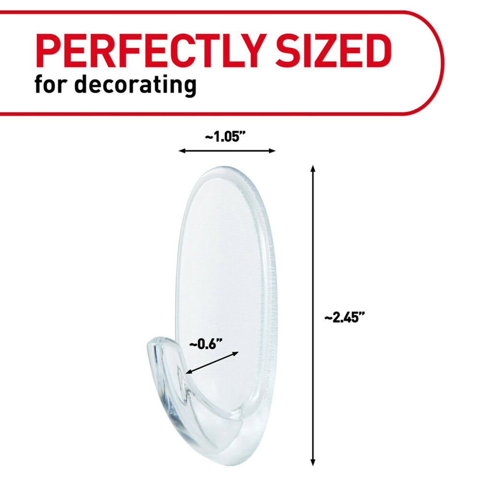 Command Medium Wall Hooks, Clear, 7 Count