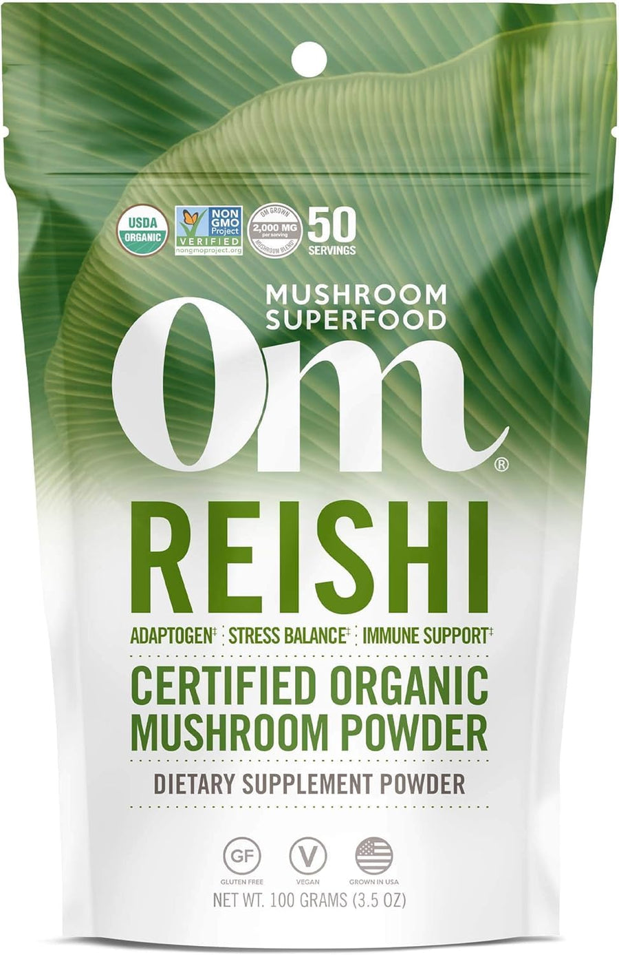 OM Mushroom Superfood Reishi Organic Mushroom Powder, 3.5 oz