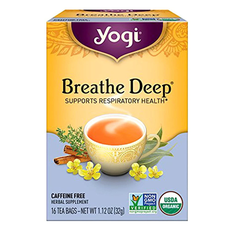 Yogi Breathe Deep Herbal Tea, Caffeine Free, 16 Count