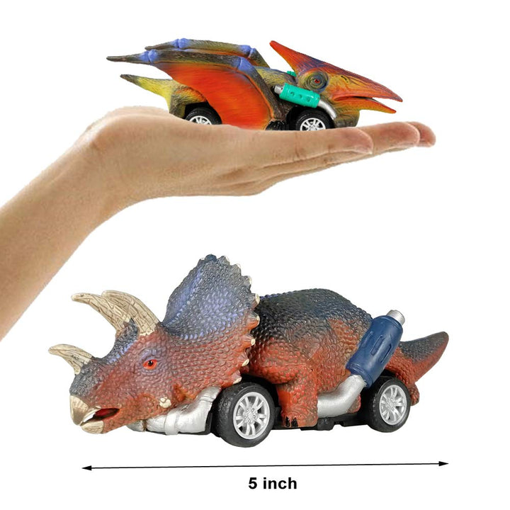 DINOBROS Pull Back Dinosaur Cars, 6 Count