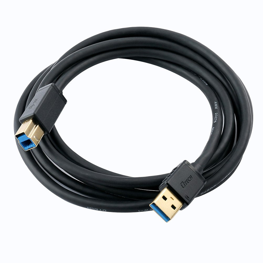 DTech USB 3.0 Cable, A Male to B Male, 6 ft