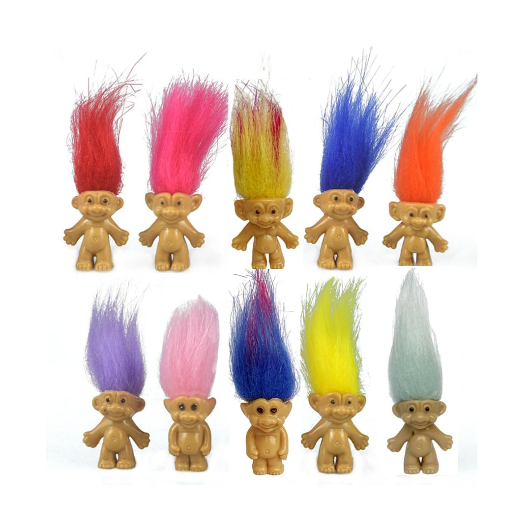 Yintlilocn Mini Troll Doll, Assorted, 10 Count
