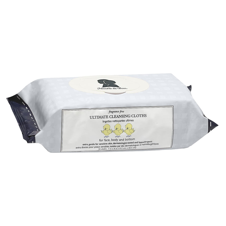 Noodle & Boo Ultimate Baby Body and Face Cleansing Cloths, Unscented & Fragrance Free, 72 Count