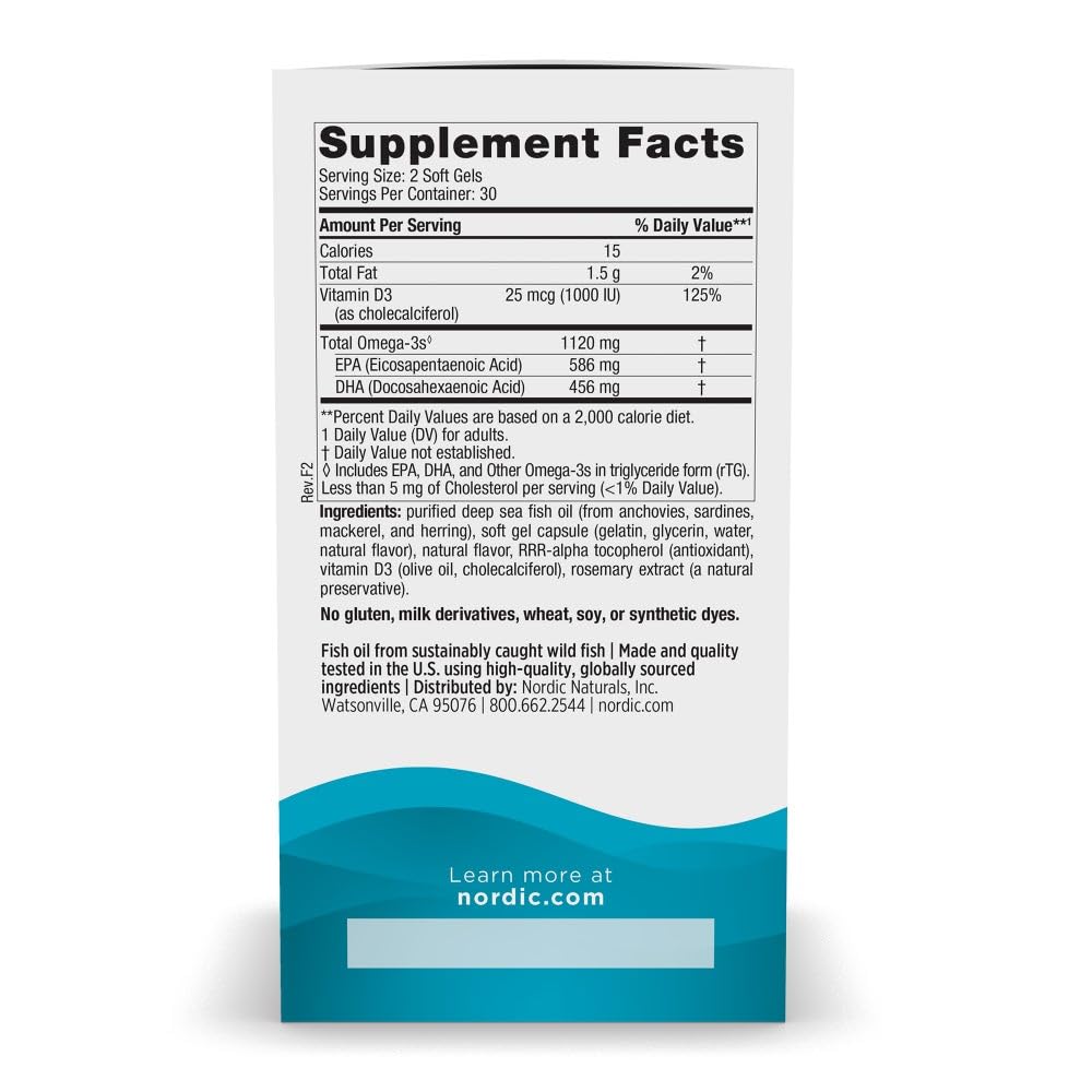 Nordic Naturals Ultimate Omega 2X Mini D3, 60 Count