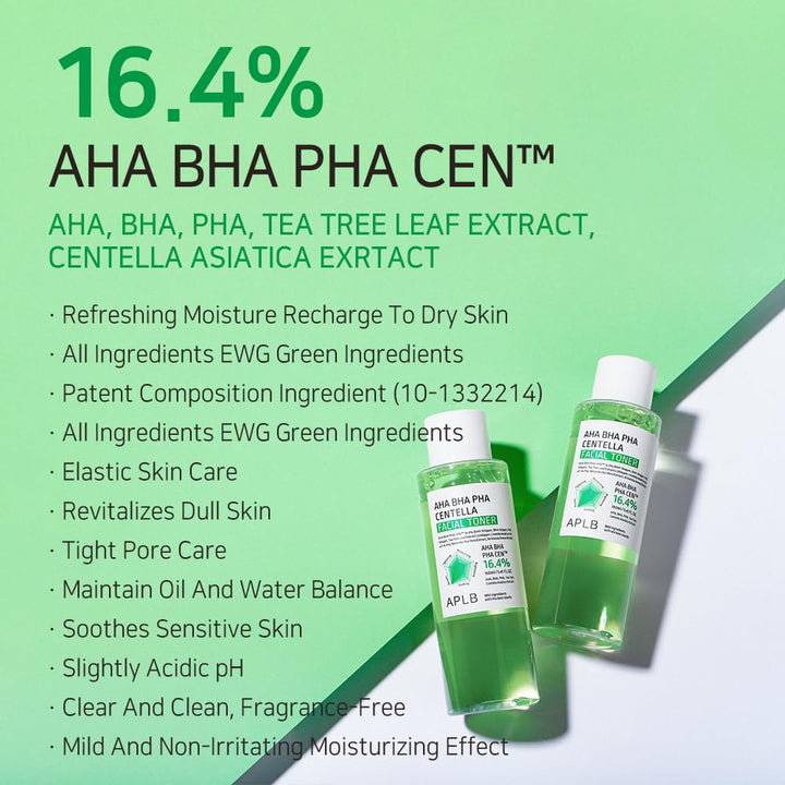 APLB AHA BHA PHA Centella Facial Toner, 16.4%, 5.41 fl oz