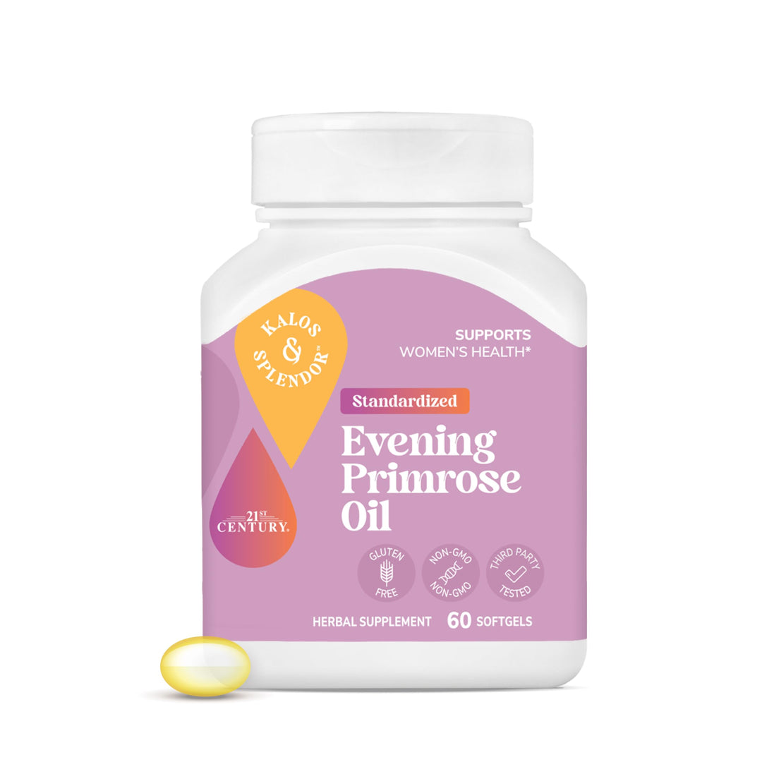Kalos and Splendor Evening Primrose Oil Softgels, 1000 mg, 60 Count