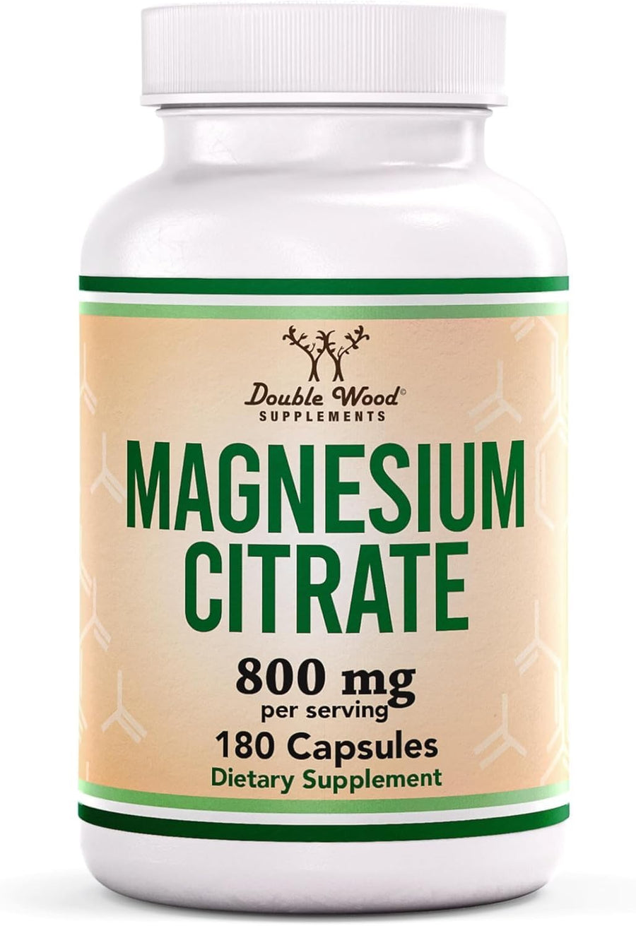 Double Wood Supplements Magnesium Citrate Capsules, 400 mg, 180 Count