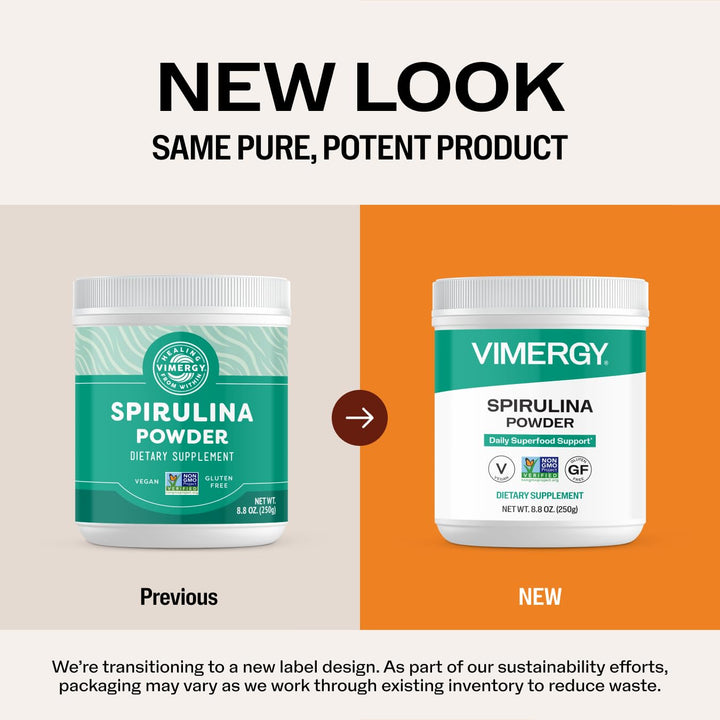 Vimergy Spirulina Powder, 2.5 Mo Supply
