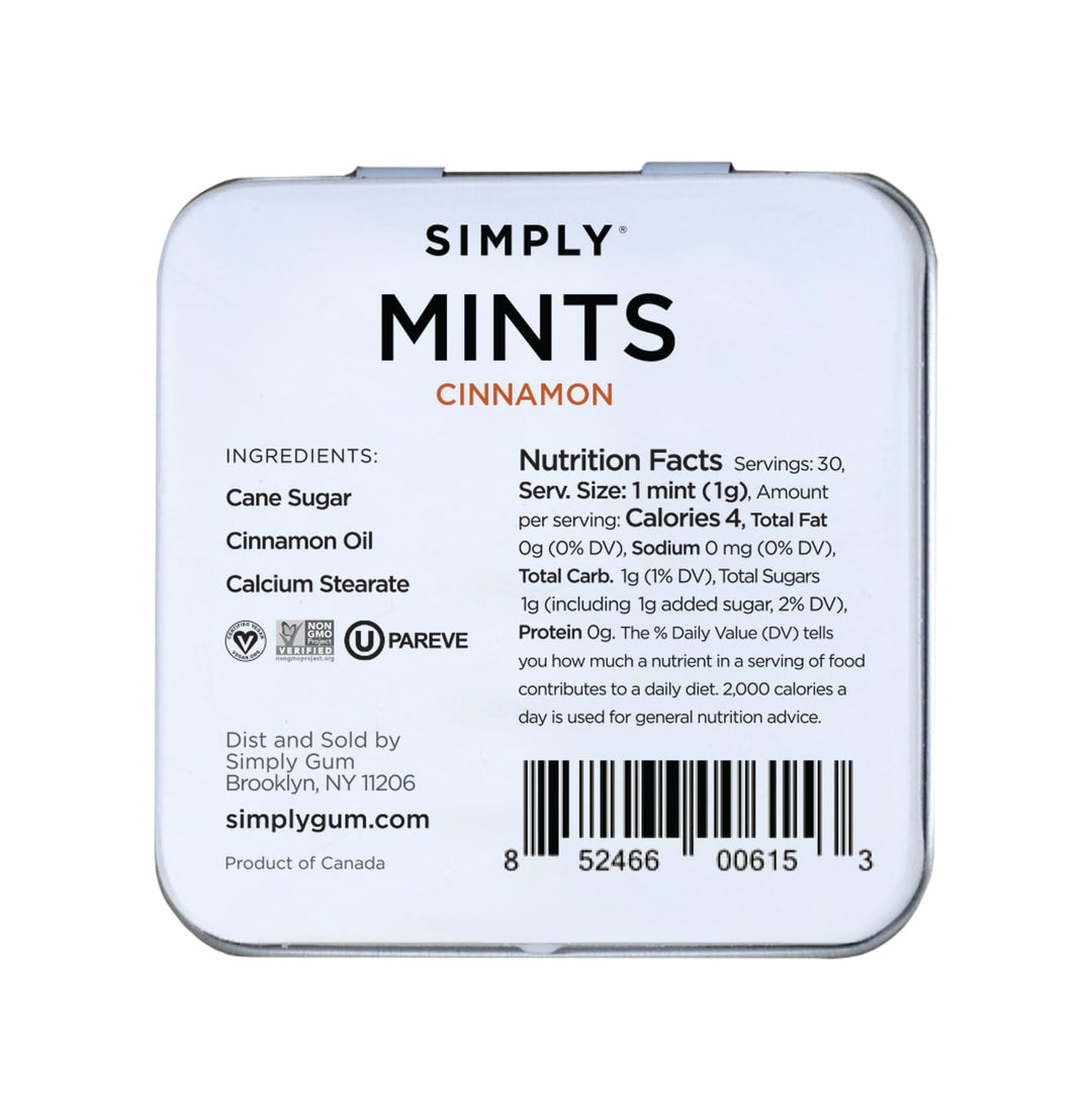 Simply Gum Breath Mints, Cinnamon, 6 Count