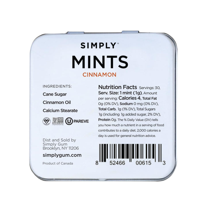 Simply Gum Breath Mints, Cinnamon, 6 Count