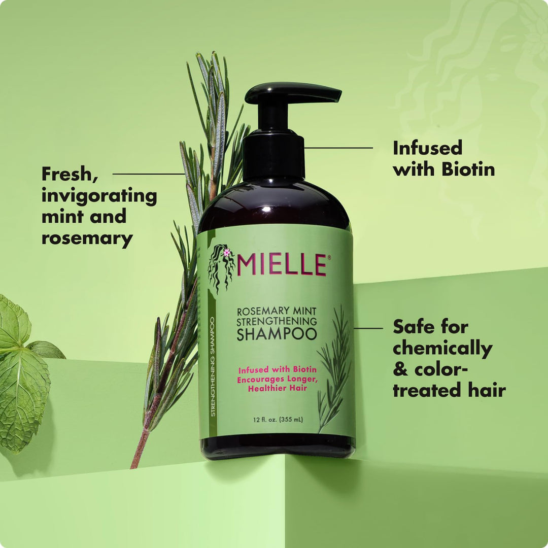 Mielle Organics Rosemary Mint Strengthening Shampoo, 12 oz