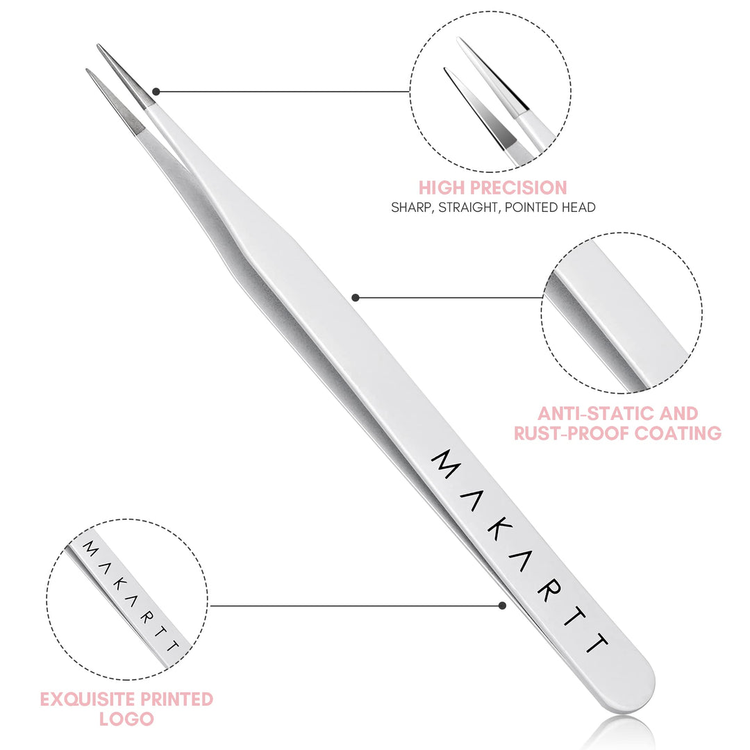 Makartt Straight Nail Tweezers, 2 Count