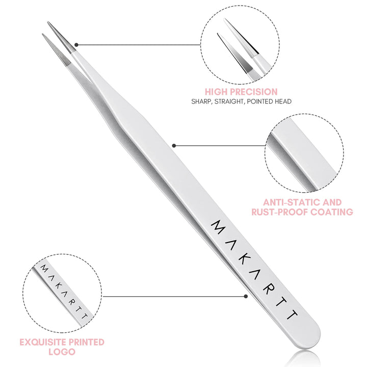 Makartt Straight Nail Tweezers, 2 Count