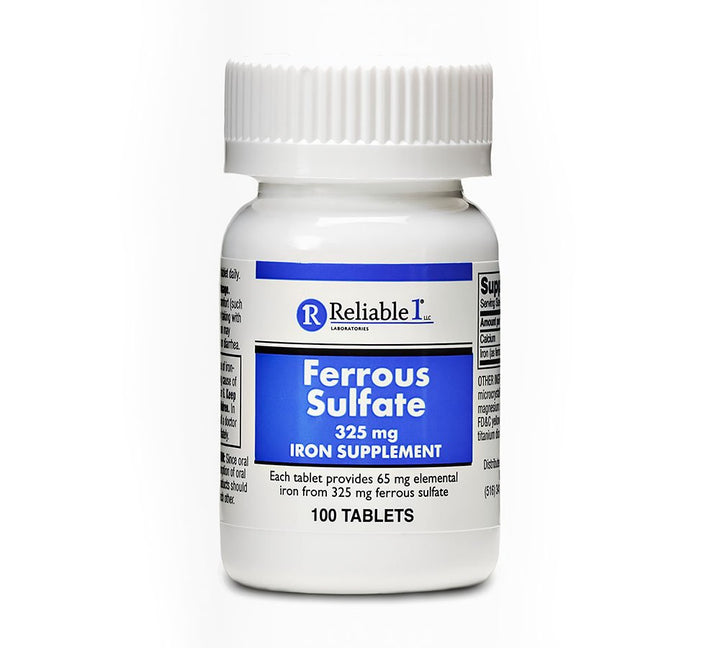 Reliable-1 Laboratories Ferrous Sulfate Tablets, 325 mg, 55 Count, Pack of 5