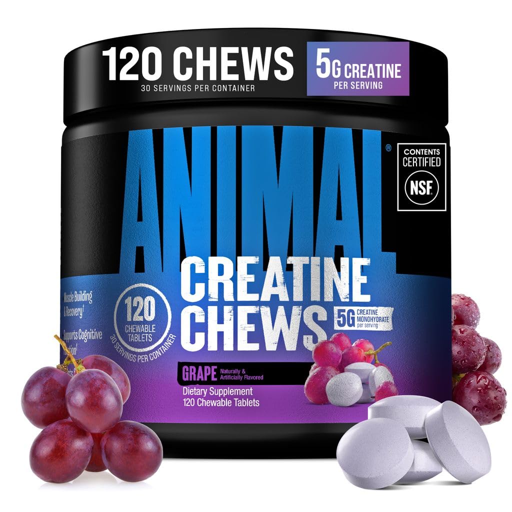 Animal Creatine Monohydrate Chews, Grape, 120 Count
