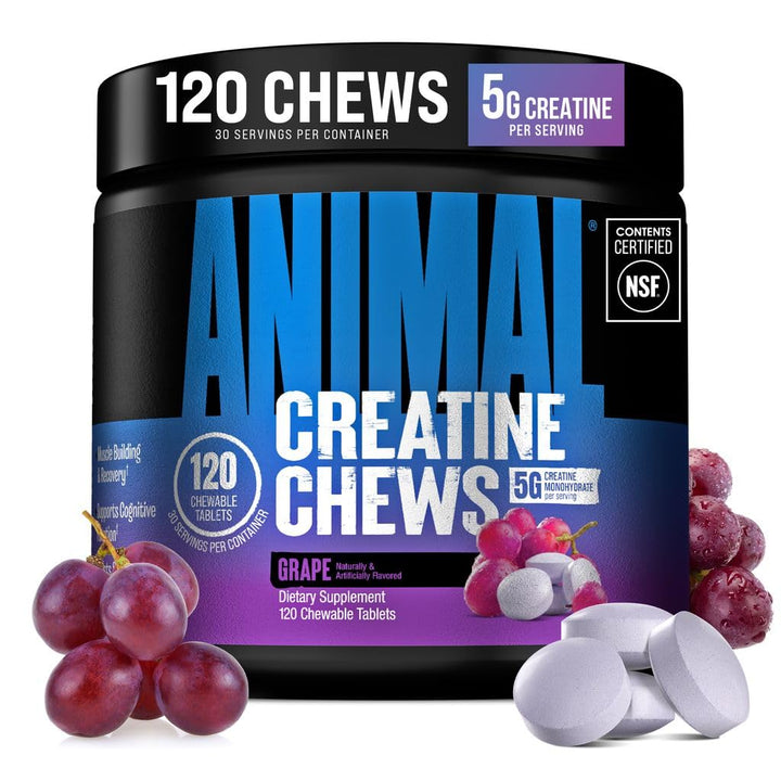 Animal Creatine Monohydrate Chews, Grape, 120 Count
