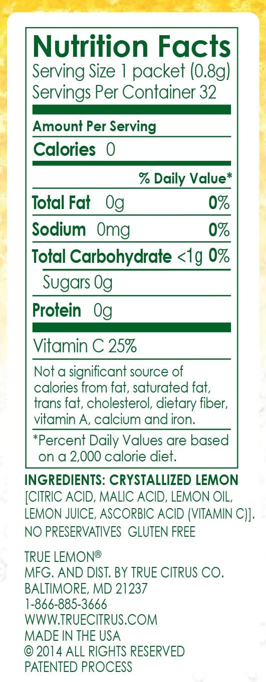 True Citrus Crystallized Lemon Packets, 32 Count