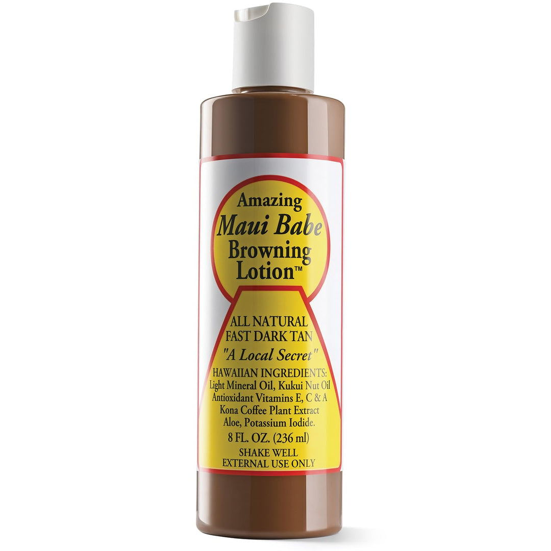 Maui Babe Browning Lotion, All Natural Fast Dark Tan, 8 fl oz