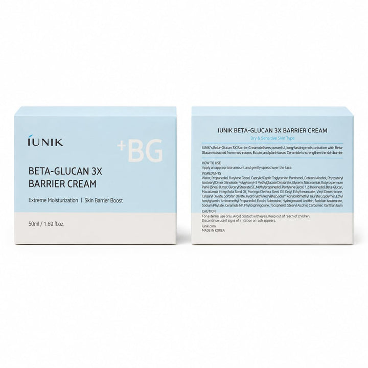 IUNIK Beta-Glucan 3X Barrier Cream, 1.69 fl oz