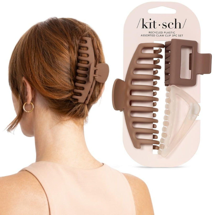 Kitsch Hair Clips, Assorted, 3 Count