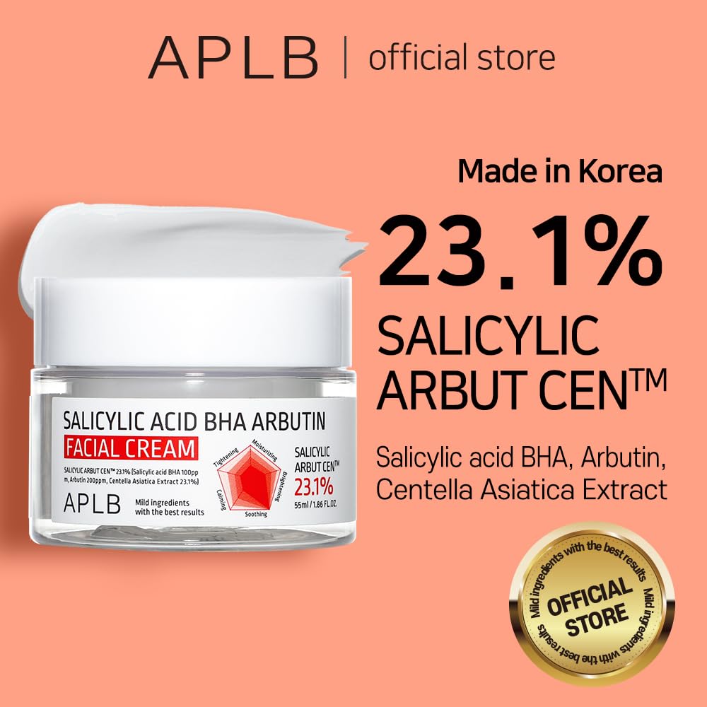 APLB Salicylic Acid BHA Arbutin Facial Cream, 1.86 fl oz