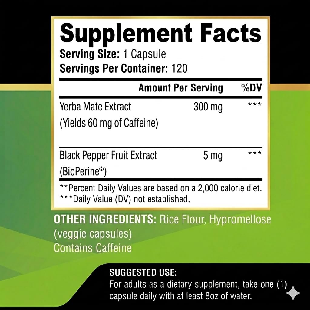 Yerba Mateine Extra Strength Mate, 120 Count