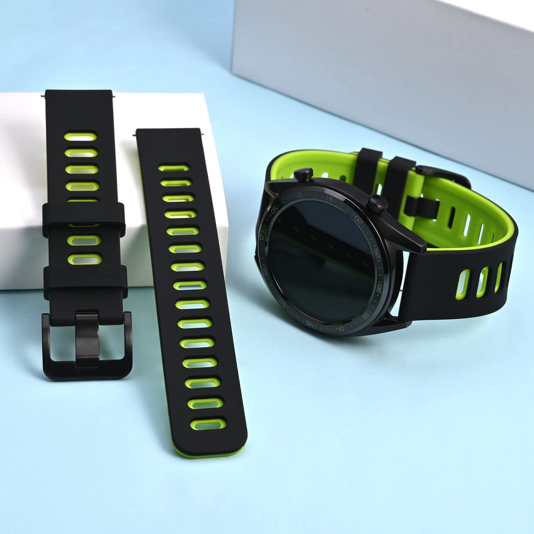 WOCCI Bicolor Watch Band, Black-Spring Green, 18mm