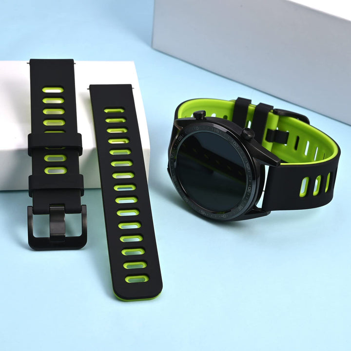 WOCCI Bicolor Watch Band, Black-Spring Green, 18mm