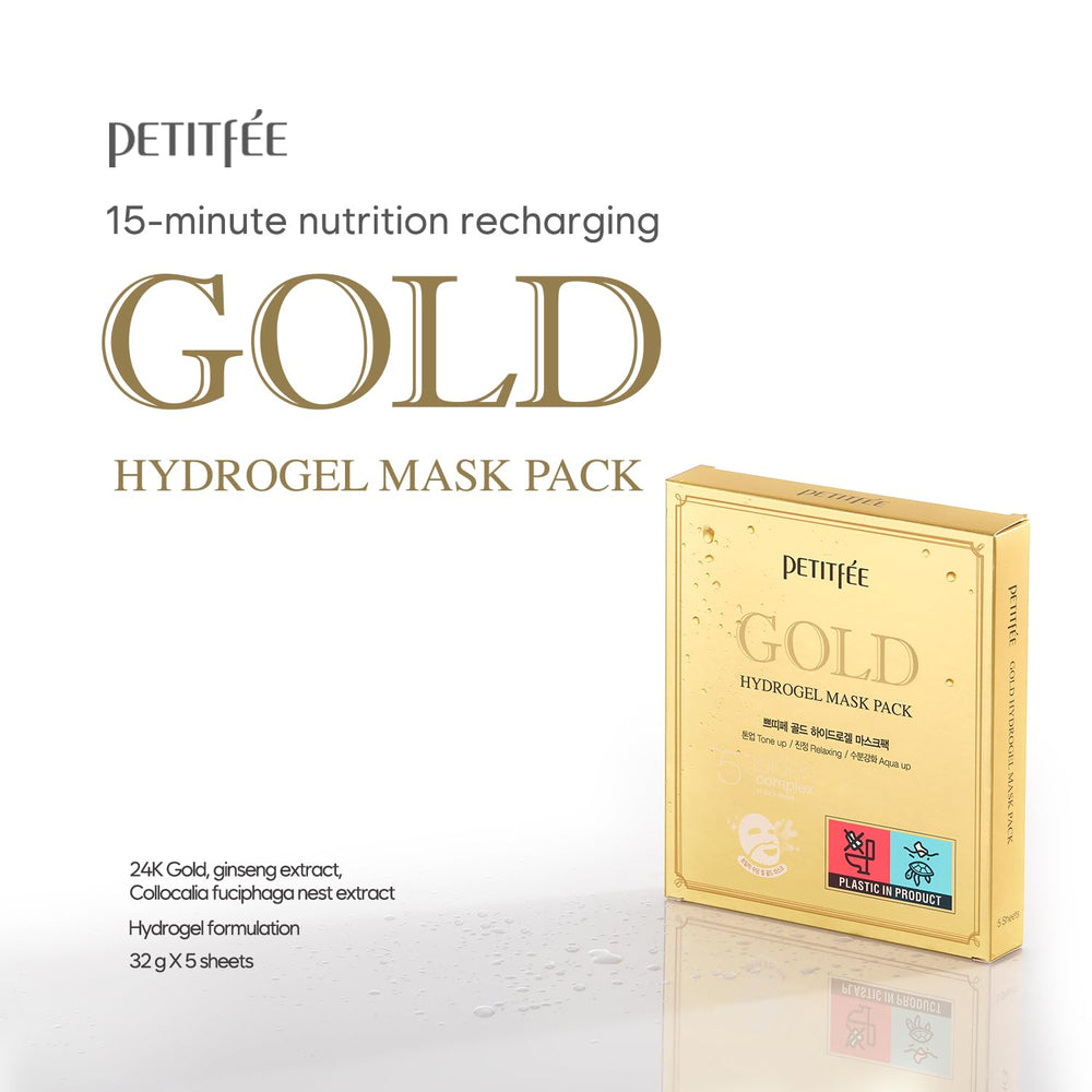 Petitfee Gold Hydrogel Mask, Pack of 5